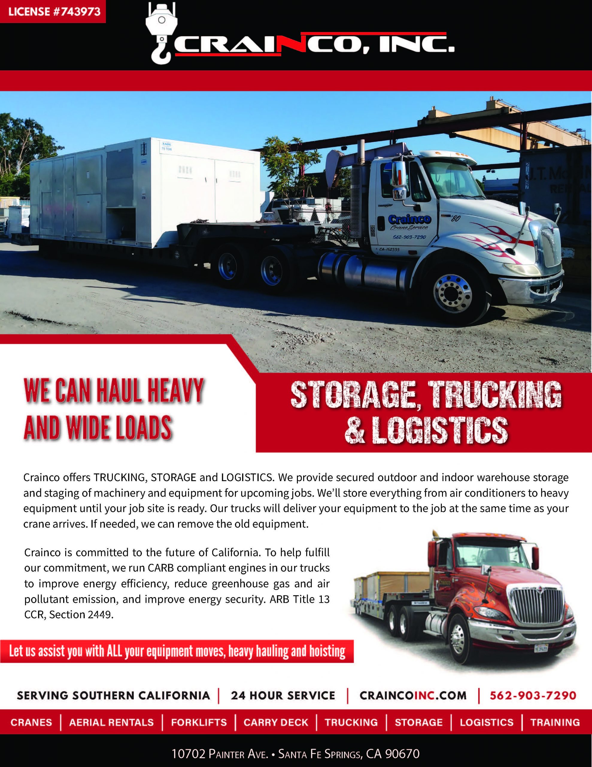 Storage, Trucking & Logistics Line Card